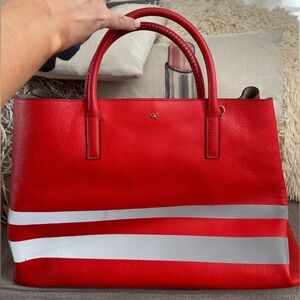 ⭐️COA⭐️ Anya Hindmarch Ebury Maxi Featherweight Tote Bag, Orange/Silver